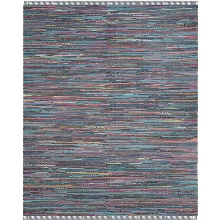 Safavieh Rag Rug Large Rectangle Area Rug, Aqua and Multicolor - 9 x 12 ft. RAR121K-9